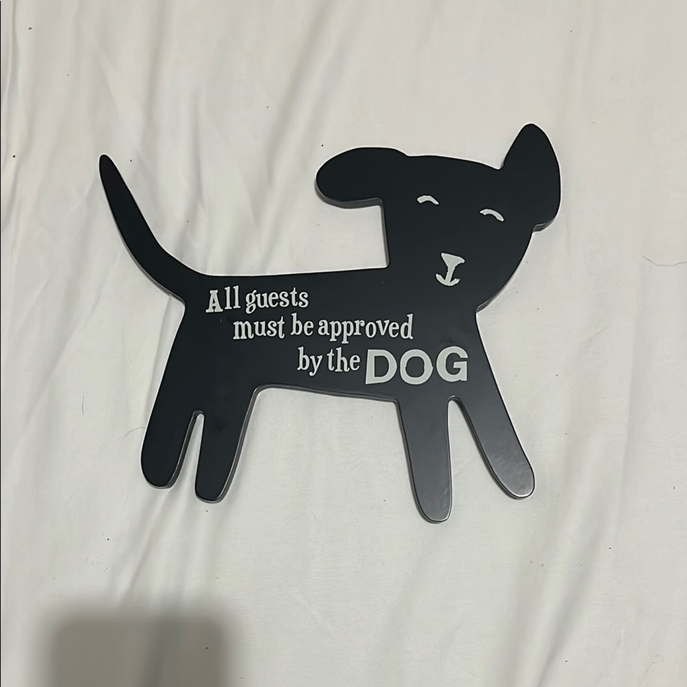 Hand Crafted Black Dog  sign